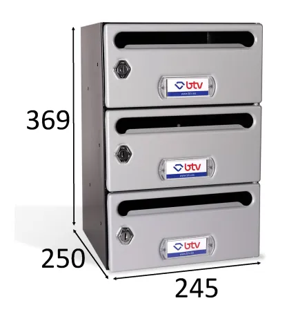 BUZON MERCURIO TRIPLE (3 BUZONES) GRIS