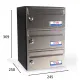 BUZON BARAJAS TRIPLE (3 BUZONES) 245x250 ACERO INOXIDABLE SATINADO