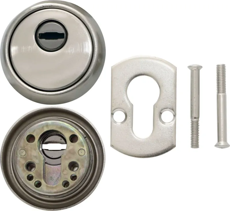 ESCUDO CIRCULAR ZAMAK SATIN NIQUEL