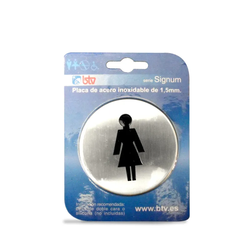PLACA SIGNUM 'SEÑORAS' INOX DIAM 10 CM