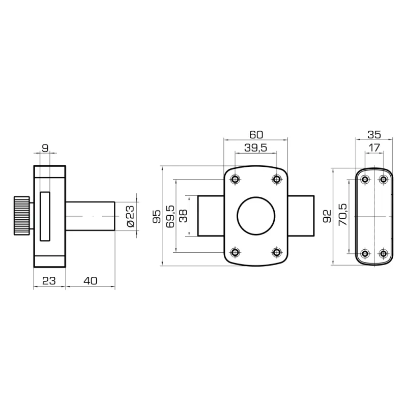 CERROJO TOPAZ NEGRO BOX