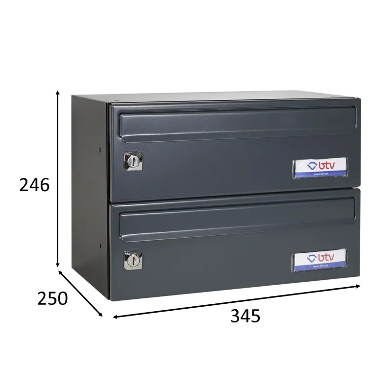 BUZON BARAJAS DOBLE (2 BUZONES) 345X250 ANTRACITA