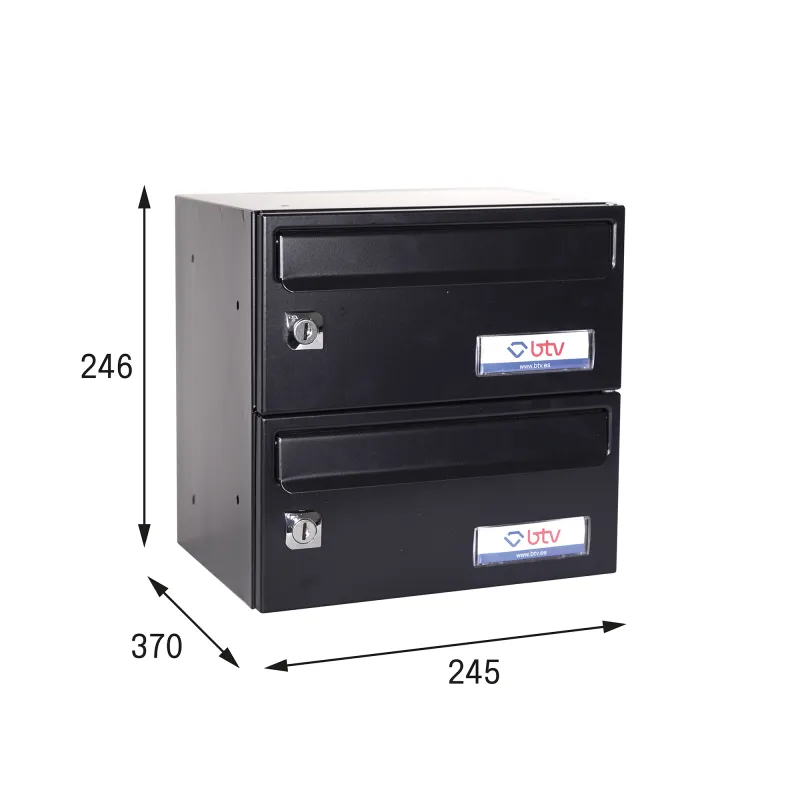 BUZON BARAJAS DOBLE (2 BUZONES) 245x370 NEGRO