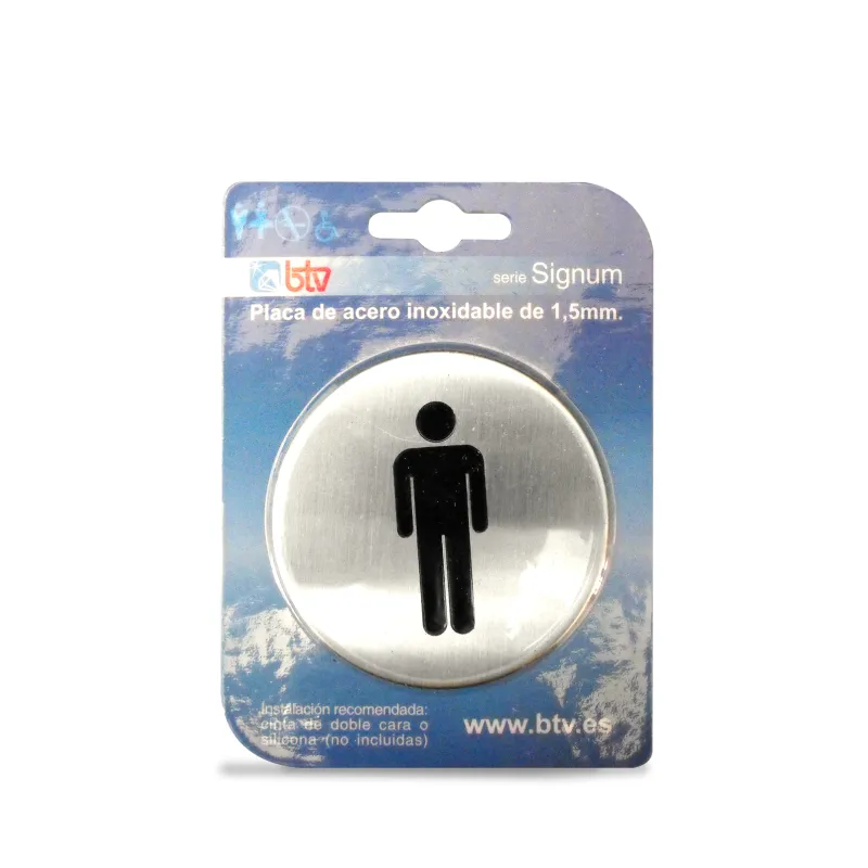 PLACA SIGNUM 'CABALLEROS'  INOX DIAM 10 CM