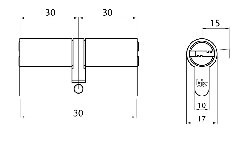 CILINDRO PANTHER 30/30 NK BOX LLA IGU PA2