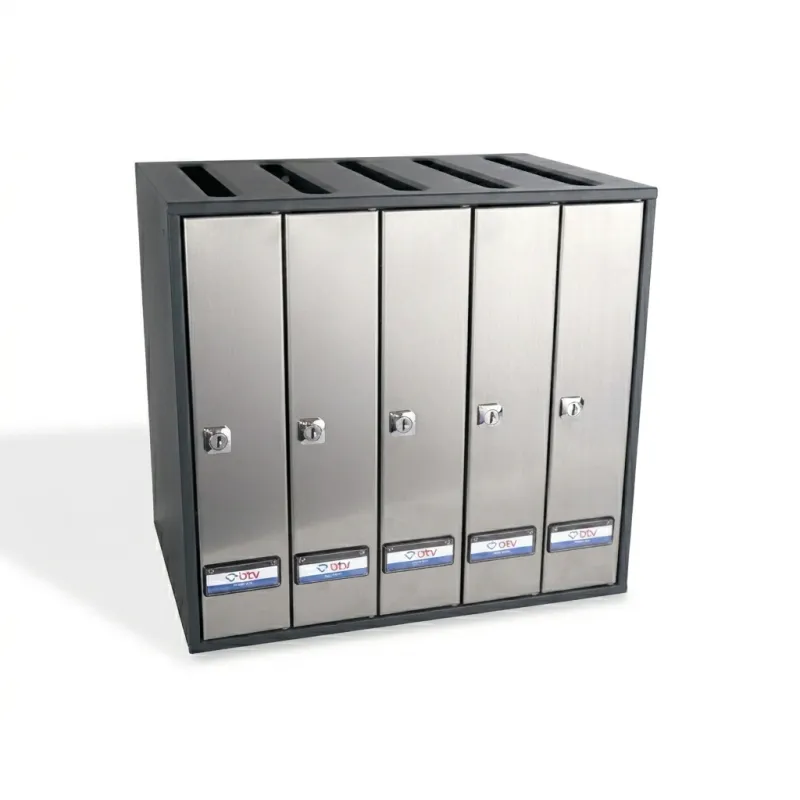 BUZON PRISMA SUPERIOR G3 CUERPO NEGRO PUERTA INOX SATINADO