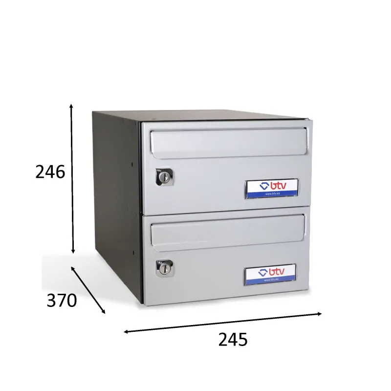 BUZON BARAJAS DOBLE (2 BUZONES) 245x370 PLATEADO