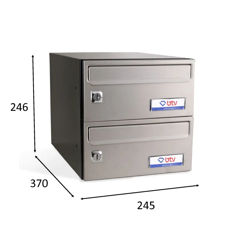 BUZON BARAJAS DOBLE (2 BUZONES) 245x370 ACERO INOXIDABLE SATINADO