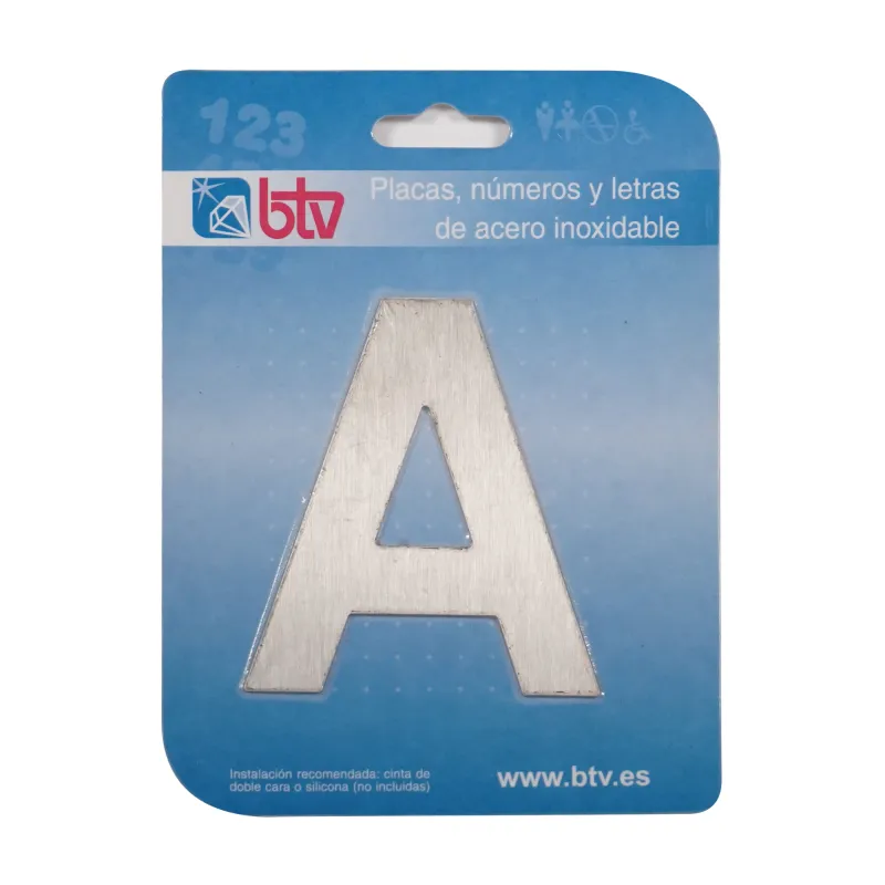 PLACA 'A' INOX ALTO 8,5 CM