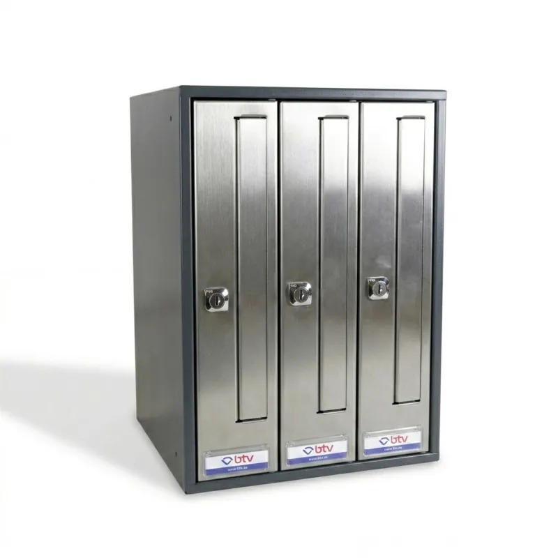 BUZON PRISMA FRONTAL G3 CUERPO ANTRACITA PUERTA INOXIDABLE SATINADO