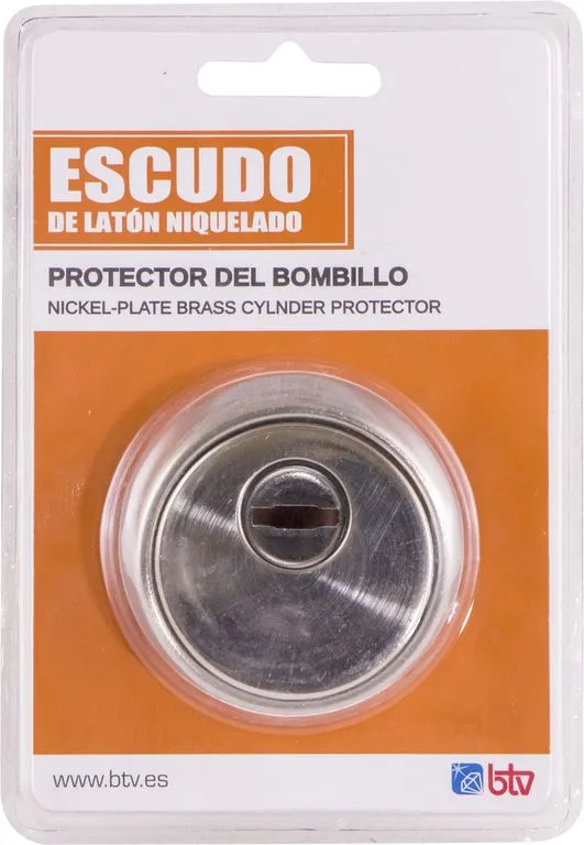 ESCUDO CIRCULAR DE LATÓN SATIN NIQUEL