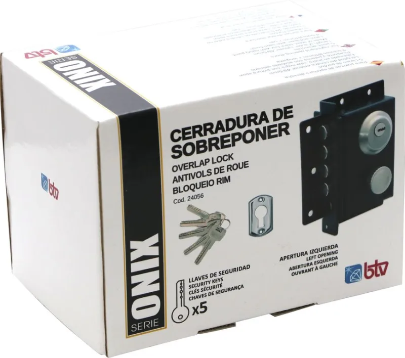 CERROJO ONIX APERTURA IZQUIERDA NEGRO