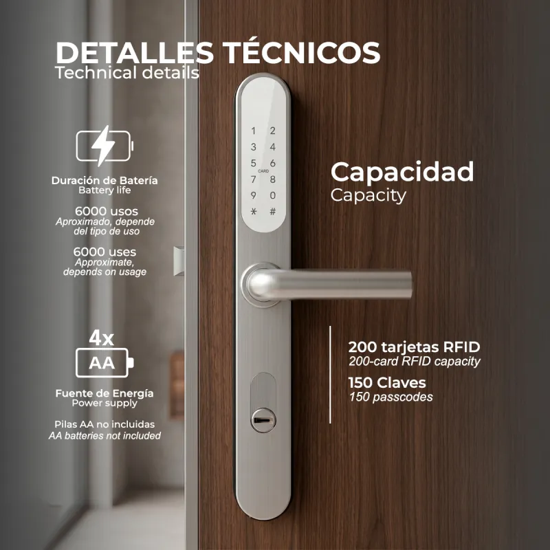 CERRADURA INTELIGENTE ATLAS NEGRO