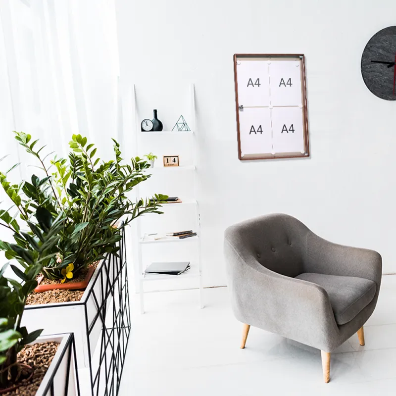 TABLÓN DE ANUNCIOS VERTICAL GRANDE EFECTO MADERA OSCURA