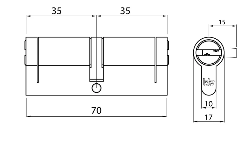 CILINDRO SNAKE PLUS 35/35 NK (5 LLAVES)