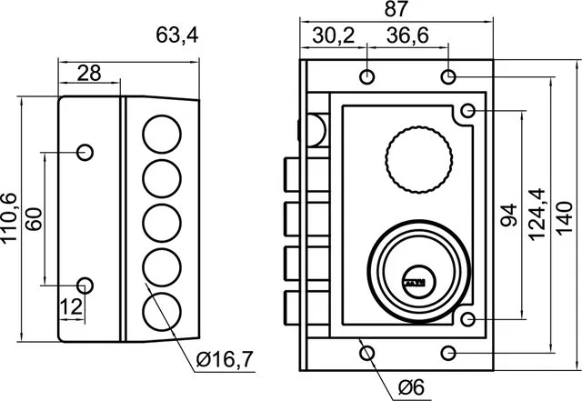 CERROJO ONIX DERECHA BOX NEGRO
