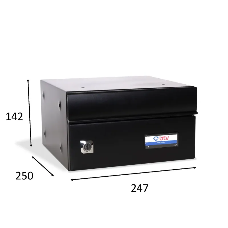 BUZON EXPO HORIZONTAL 247x250 NEGRO