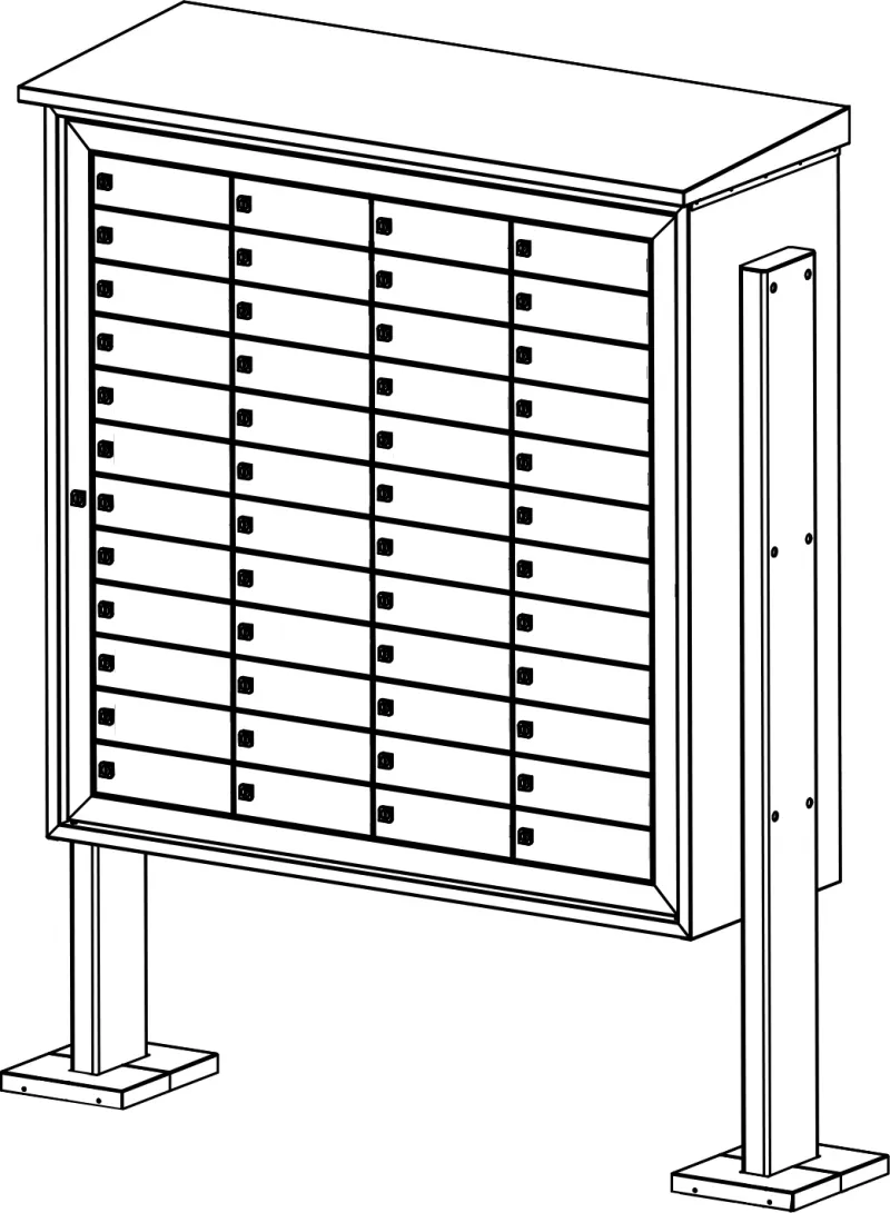 BUZON BCP NEGRO 48 CASILLEROS PUERTAS C/BOCACARTAS