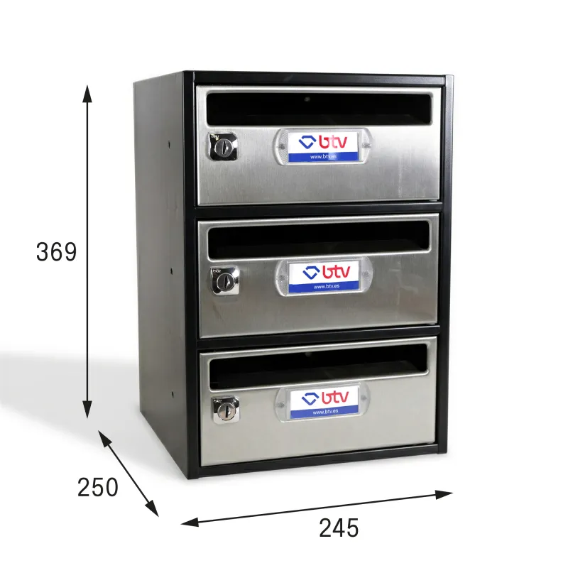 BUZÓN MONCAYO TRIPLE (3 BUZONES) ACERO INOX