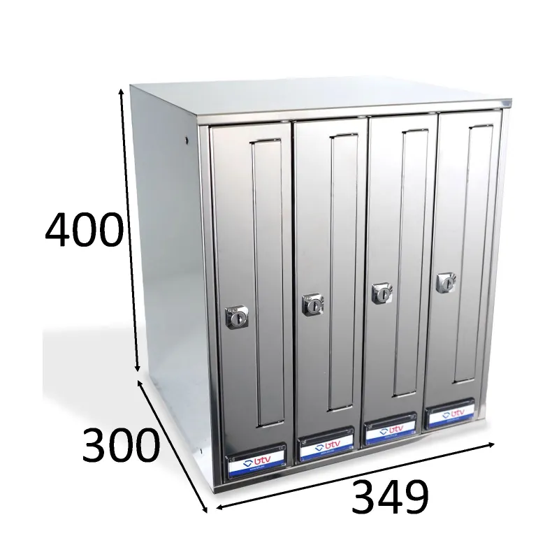 BUZON PRISMA FRONTAL INOXIDABLE G4 CON SOLAPA UNICOLOR