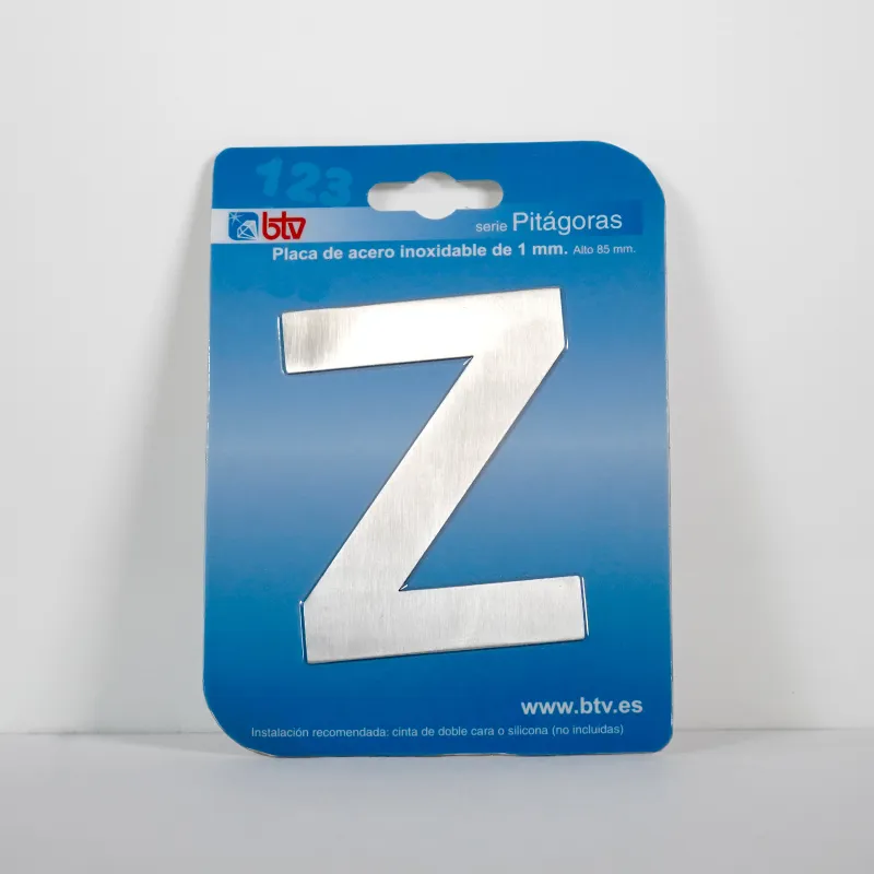PLACA 'Z'  INOX ALTO 8,5 CM