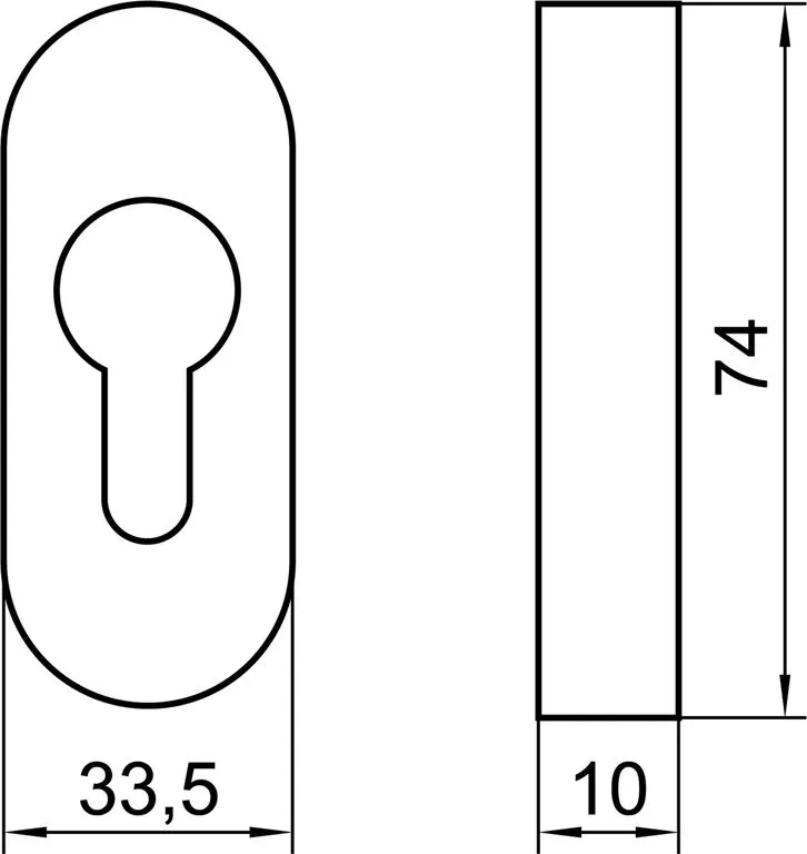 ESCUDO INOX 10 MM ESPESOR OVALADO