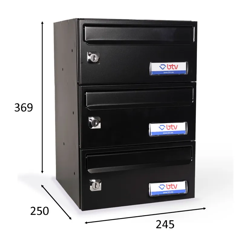 BUZON BARAJAS TRIPLE (3 BUZONES) 245x250 NEGRO