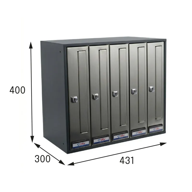 BUZON PRISMA FRONTAL G4 CUERPO ANTRACITA PUERTA INOXIDABLE SATINADO