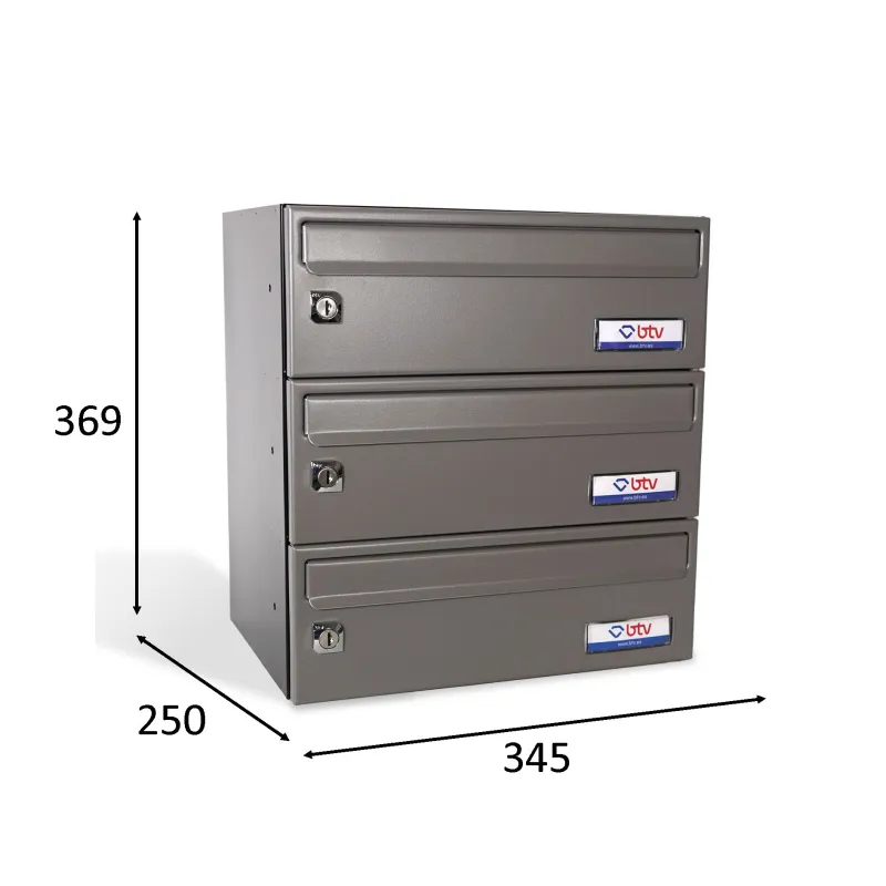 BUZON BARAJAS TRIPLE (3 BUZONES) 345x250 GRIS