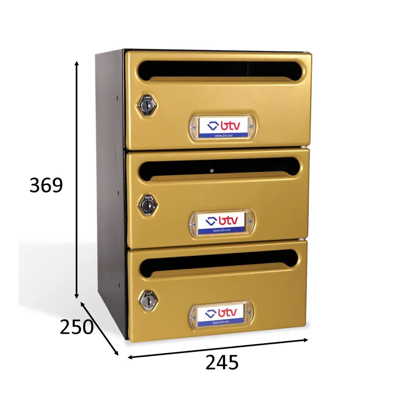 BUZON MERCURIO TRIPLE (3 BUZONES) DORADO