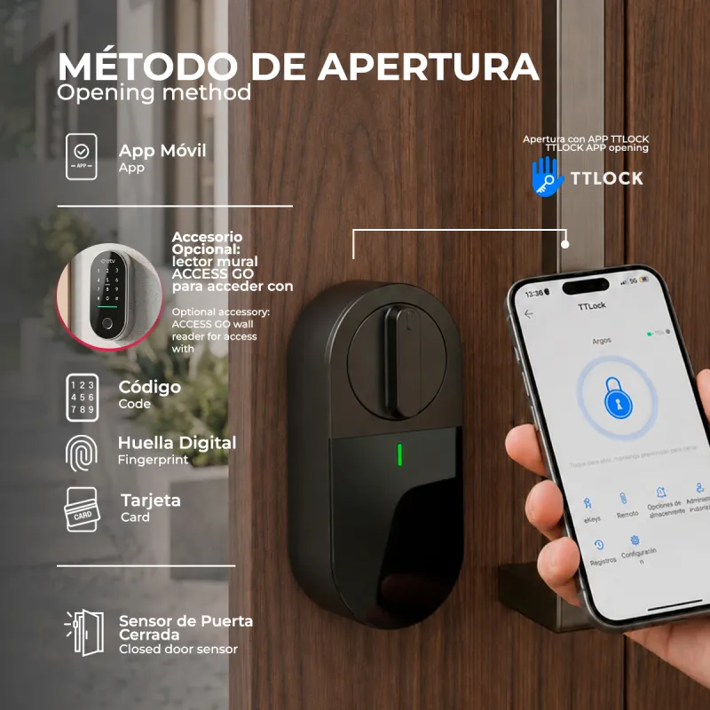 CERRADURA INTELIGENTE ARGOS TTLOCK NEGRO