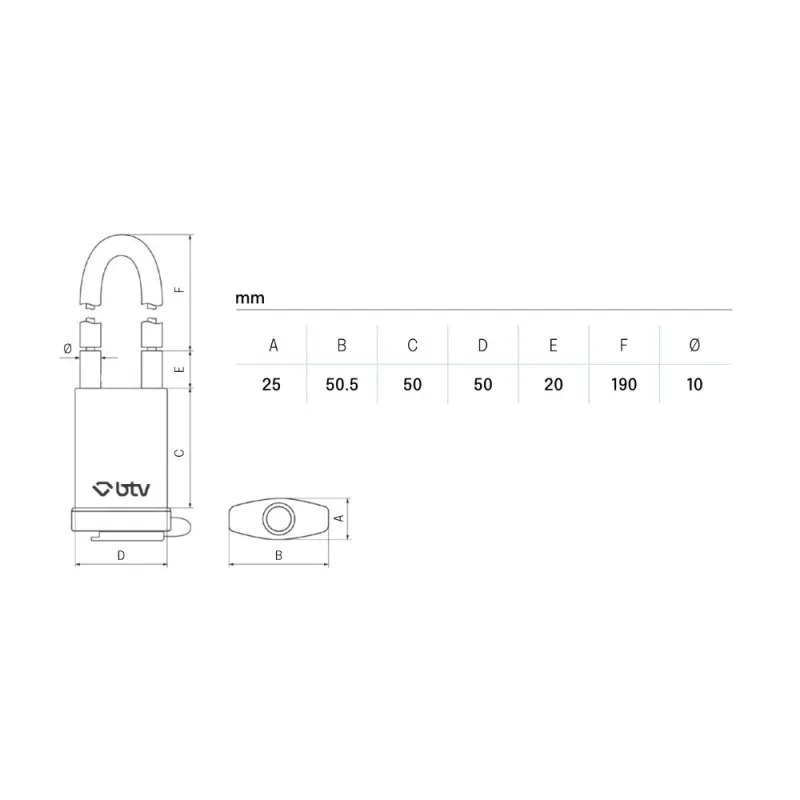 CANDADO THOR 50 CON SIRGA ACERO