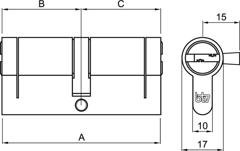 CILINDRO SNAKE  30/30 NK (3 LLAVES)