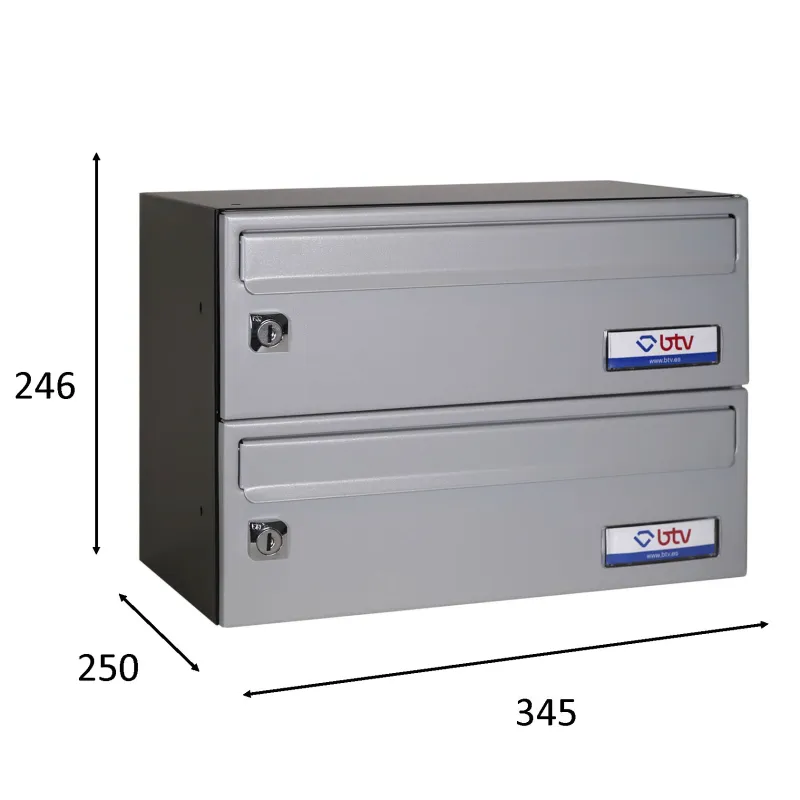 BUZON BARAJAS DOBLE (2 BUZONES) 345x250 PLATEADO