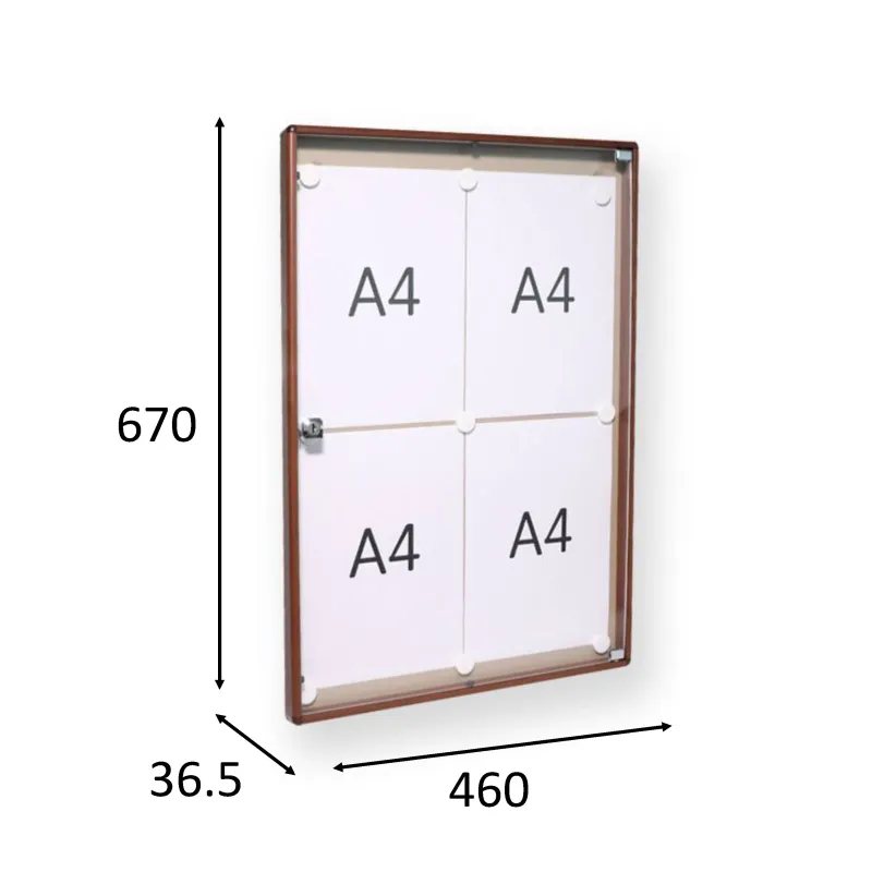 TABLÓN DE ANUNCIOS VERTICAL GRANDE EFECTO MADERA OSCURA