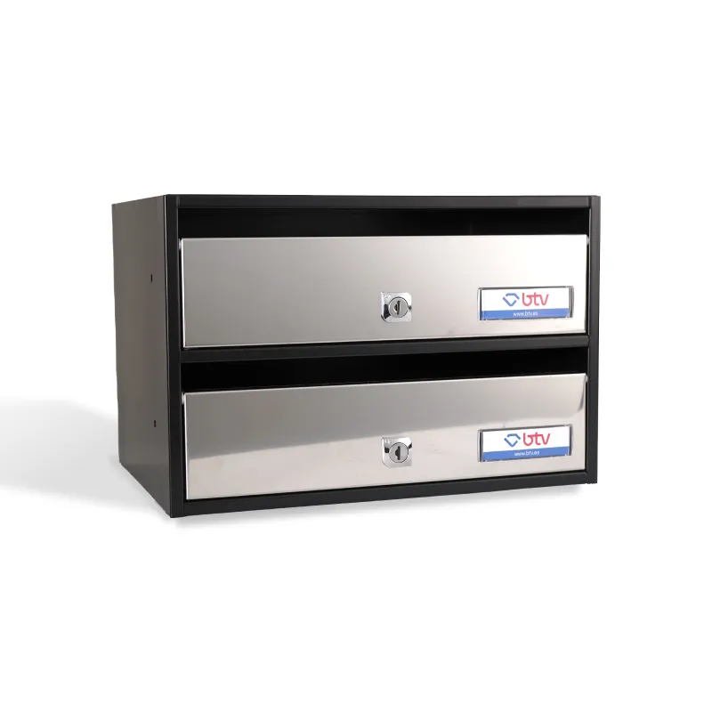 BUZÓN ANETO DOBLE (2 BUZONES) ACERO INOXIDABLE BRILLO