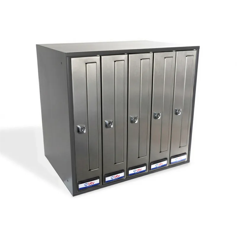 BUZON PRISMA FRONTAL G5 CUERPO ANTRACITA PUERTA INOXIDABLE SATINADO