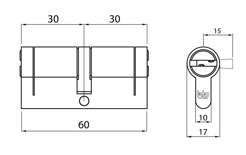 CILINDRO SNAKE  PLUS 30/30 NK BOX 5 LLAVES