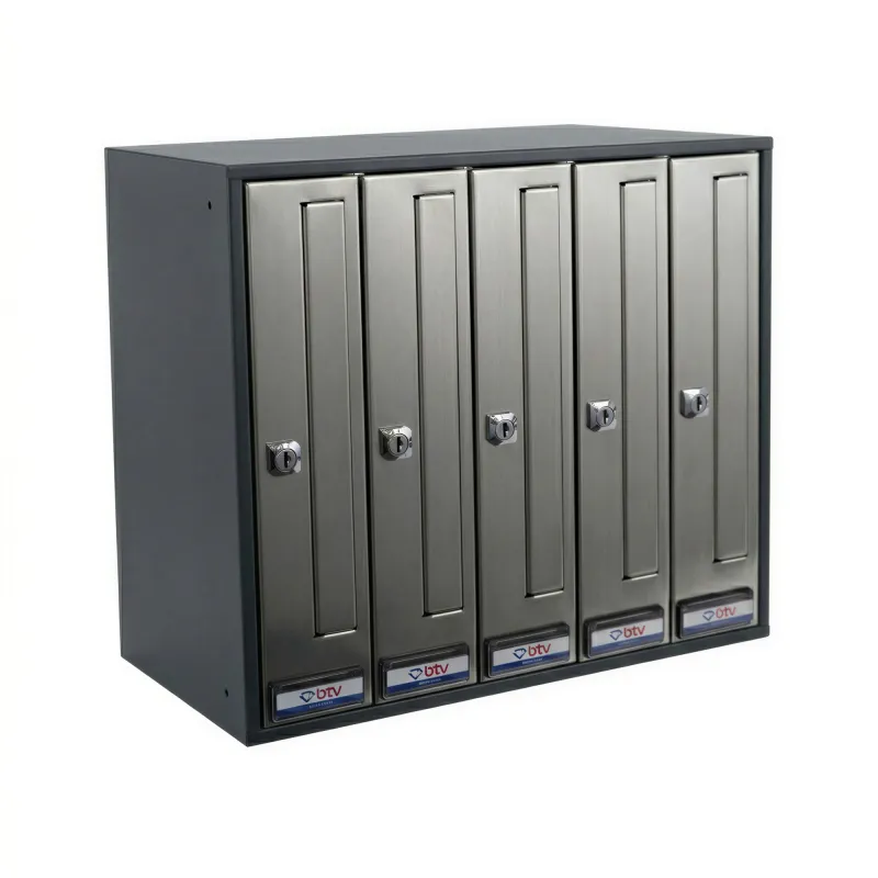 BUZON PRISMA FRONTAL G4 CUERPO ANTRACITA PUERTA INOXIDABLE SATINADO