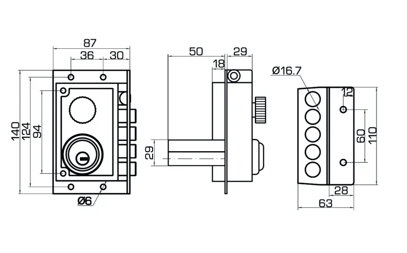 CERROJO ONIX APERTURA DERECHA DORADO
