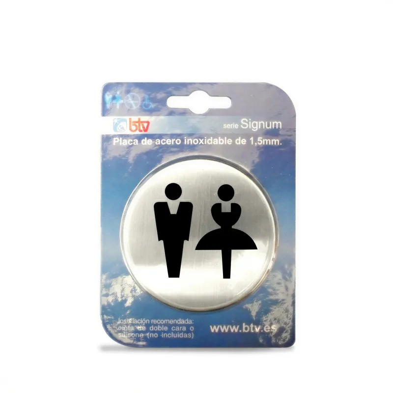 PLACA SIGNUM 'SR./SRA' INOX Ø 10 CM
