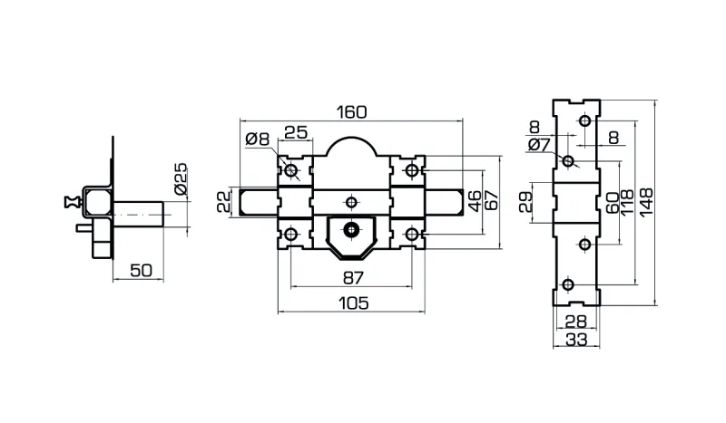 CERROJO CLASSIC 50 CR + CILINDRO 60