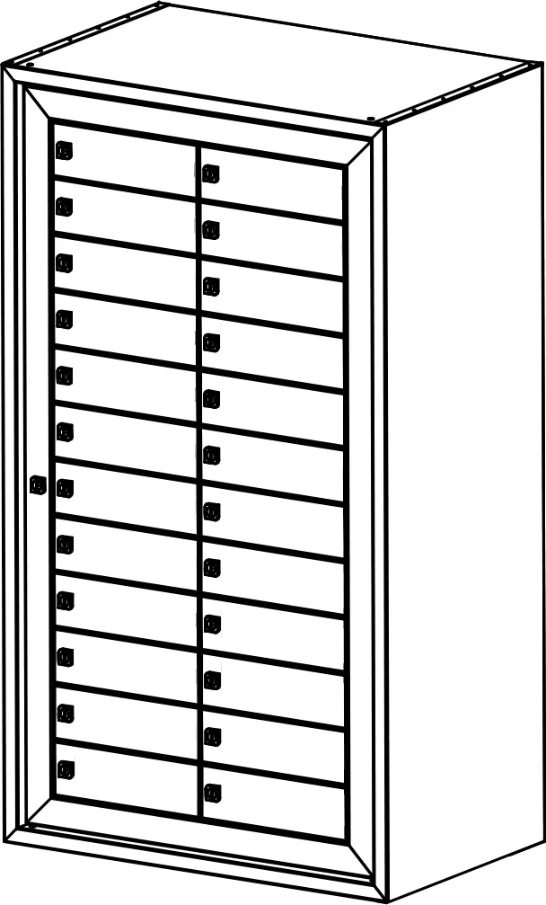 BUZON COMUNITARIO 24 CASILLEROS PUERTAS CIEGAS VERDE