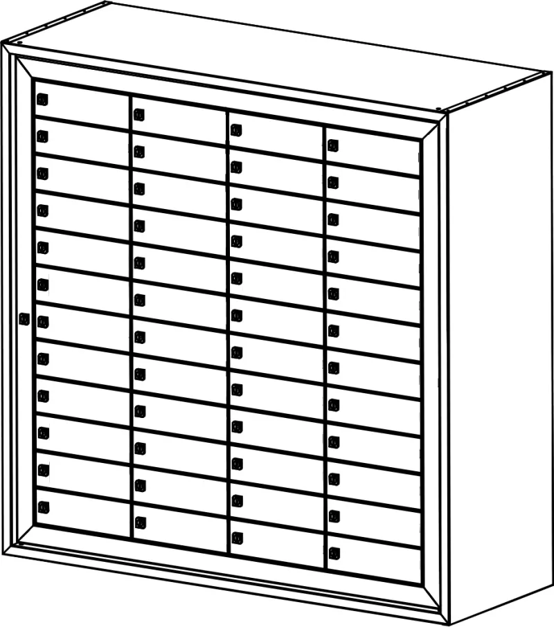 BUZON BCP Negro 48 CASILLEROS PUERTAS CIEGAS