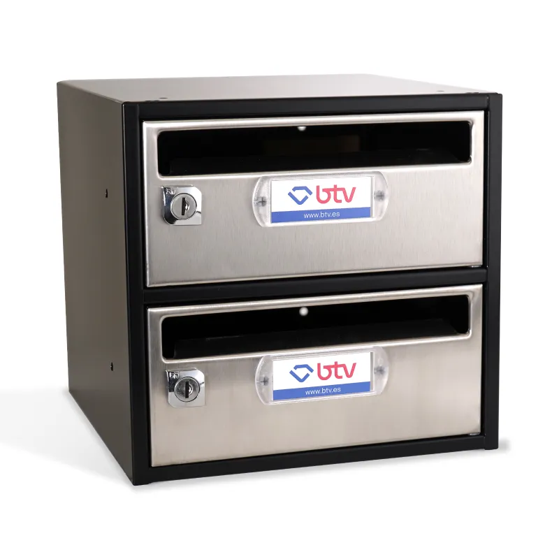 BUZÓN MONCAYO DOBLE (2 BUZONES)ACERO INOXIDABLE BRILLO