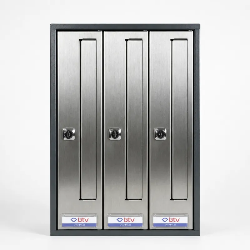 BUZON PRISMA FRONTAL G3 CUERPO ANTRACITA PUERTA INOXIDABLE SATINADO