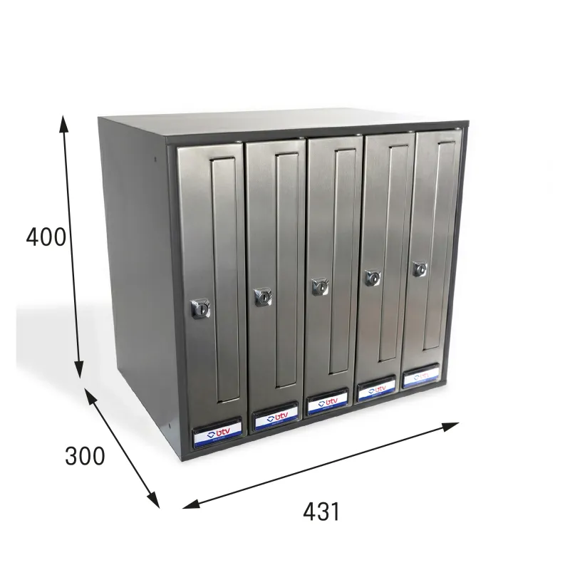 BUZON PRISMA FRONTAL G5 CUERPO ANTRACITA PUERTA INOXIDABLE SATINADO