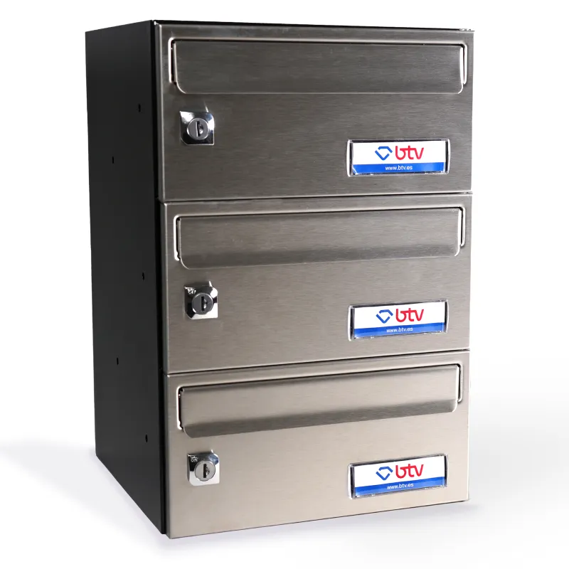 BUZON BARAJAS TRIPLE (3 BUZONES) 245x250 ACERO INOXIDABLE SATINADO