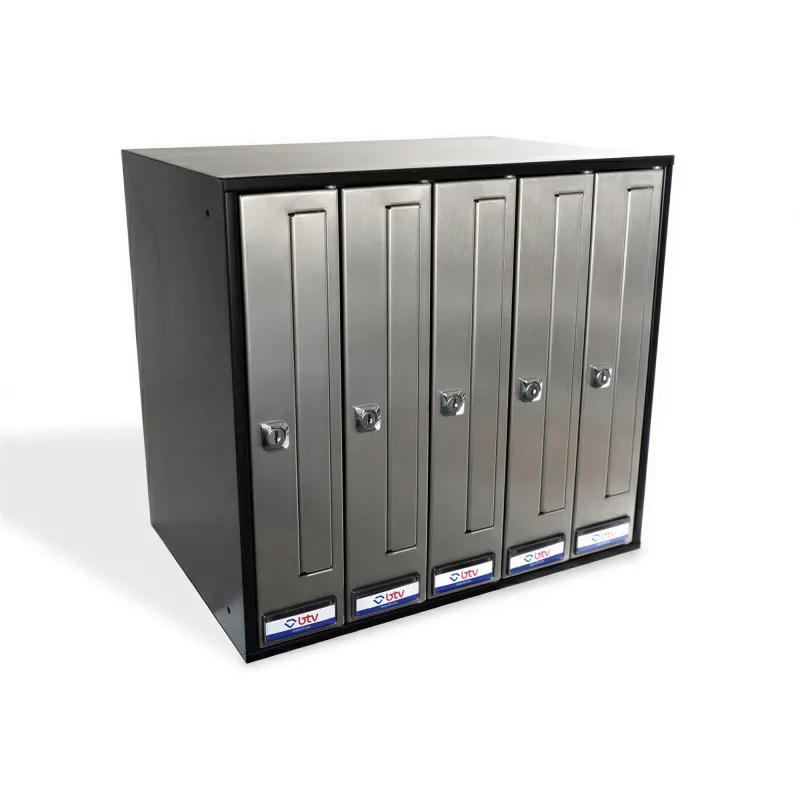 BUZON PRISMA FRONTAL G5 CUERPO NEGRO PUERTA INOXIDABLE SATINADO